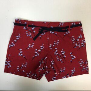 Ann Taylor Loft The Riviera Shorts Women's 4 Red Cherry Blossom Print Cotton